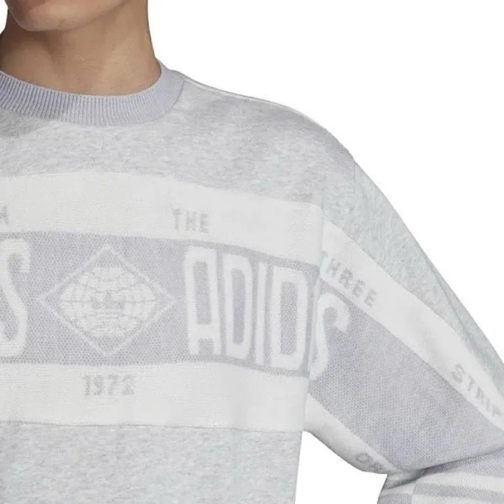Adidas Originals Real Scarf Crew‎ Casual Sports Round Neck Pullover Grey XL